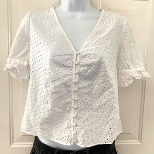 Madewell eyelet top sz 4